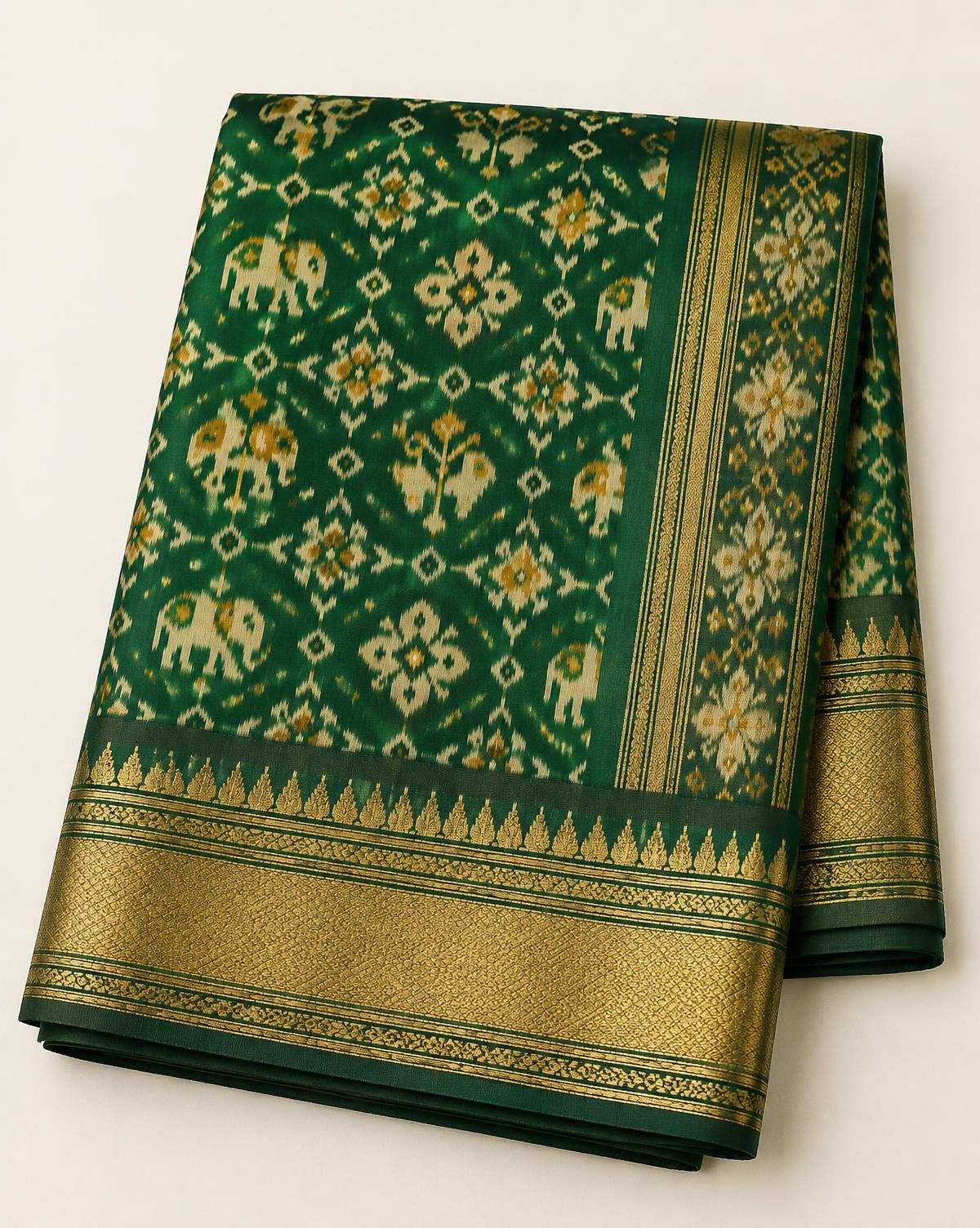 Nari Kunj Emerald — Double Ikat Patola saree